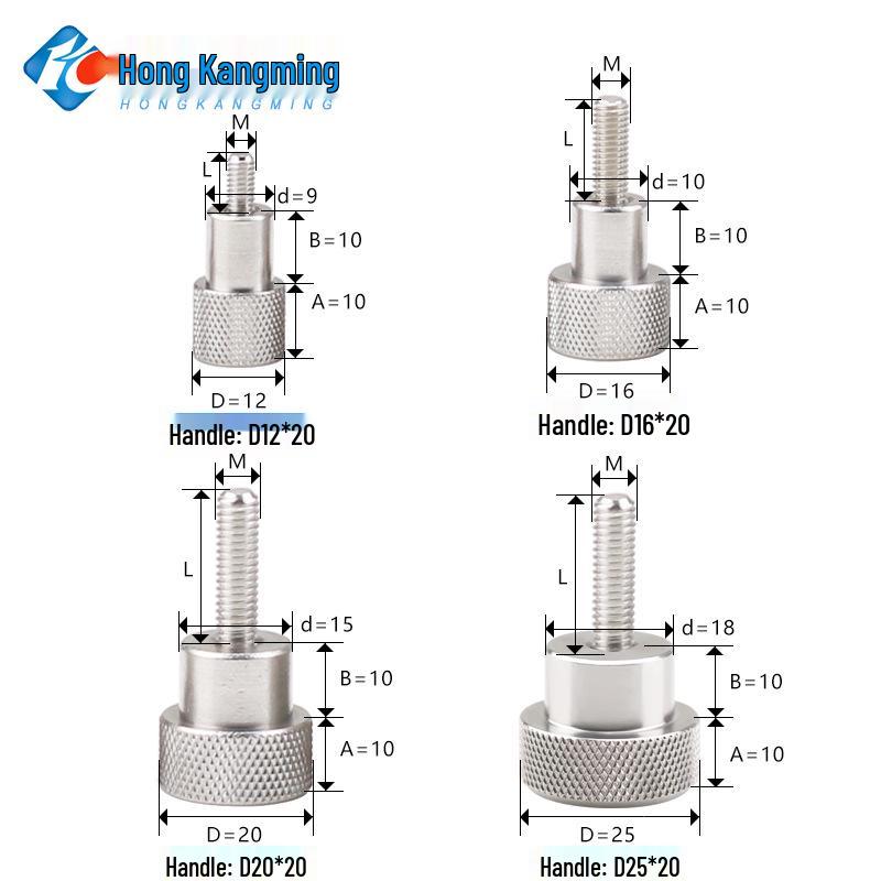 Hongkangming Stainless Steel Knurled Handle Bolt Screw M6/M8/M10