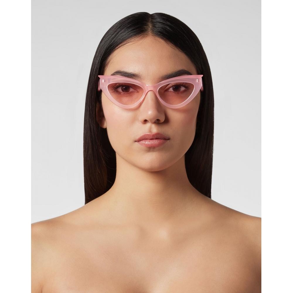 Philipp Plein Sunglasses Statement Nickel Pink Mirror Pink