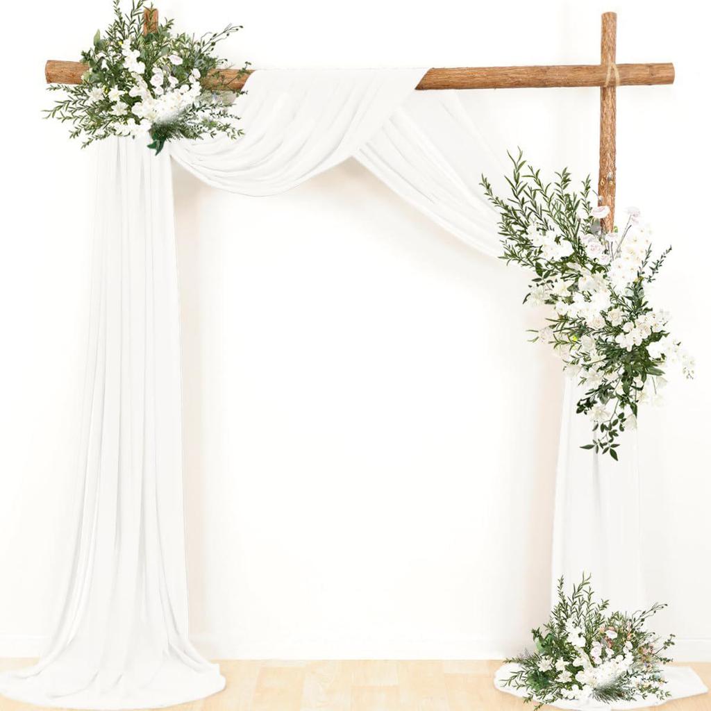 Chiffon Lawn Outdoor Sheer Drapes for Wedding & Festival Archway Decoration