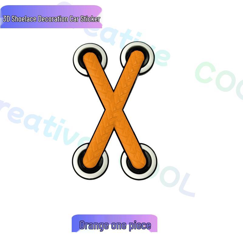3D Stereo Shoelace Sticker: Car, Motorcycle, and EV Scratch Cover Decal