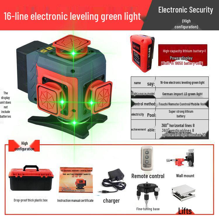 Anping Super Bright Infrared Green Laser Level: High Precision, Automatic Leveling with 8/12/16 Lines