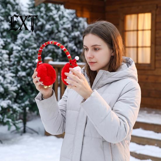 Праздничные наушники на Рождественский сочельник, Зимние теплые наушники, Наушники из ткани с сезонным принтом, Принты для поездок на работу, Для активного отдыха на свежем воздухе