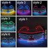 Wireless LED Glowing Glasses Cool Double Colors Neon Glasses Glow-in-the-dark Colorful Fluorescent Glasses Festival Supplies