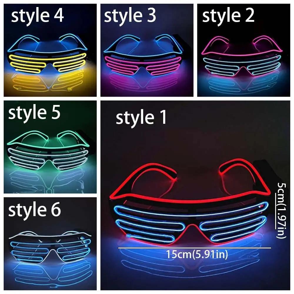 Wireless LED Glowing Glasses Cool Double Colors Neon Glasses Glow-in-the-dark Colorful Fluorescent Glasses Festival Supplies