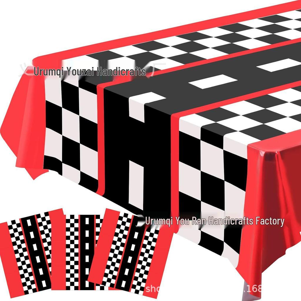 Off-road Racing Tire Theme Paper Plate & Tablecloth Birthday Party Set