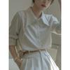 1116 New French Chic Striped Long Sleeve Shirt Women's Design Niche Commuter Professional Shirt Top