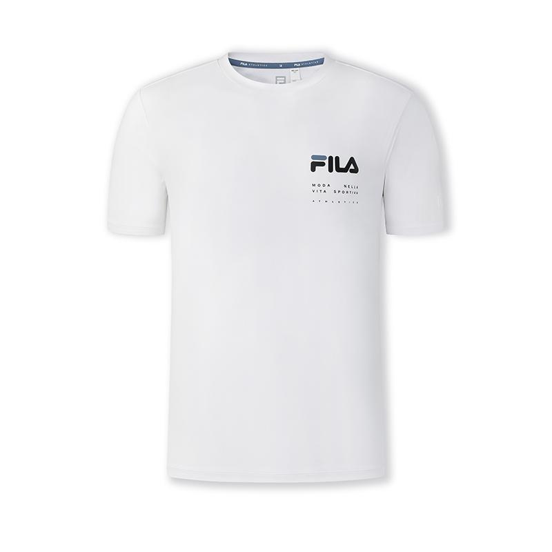 New FILA Fitness T Shirt Men's Jade White A11M521106F-WT