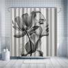 Floral And Girl Shower Curtain Set - Beautiful Art,Waterproof Polyester, Bathtub Partition, Modern Bathroom Decor