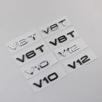 Txbng3 2X V6T V8T V10 3D ABS Króm Fényes Fekete Embléma Autó Jelvény Matrica Decal A6 A7 A8 S4 S5 S6 S7 S8 RS4 RS5 RS6 RS7 TT R8