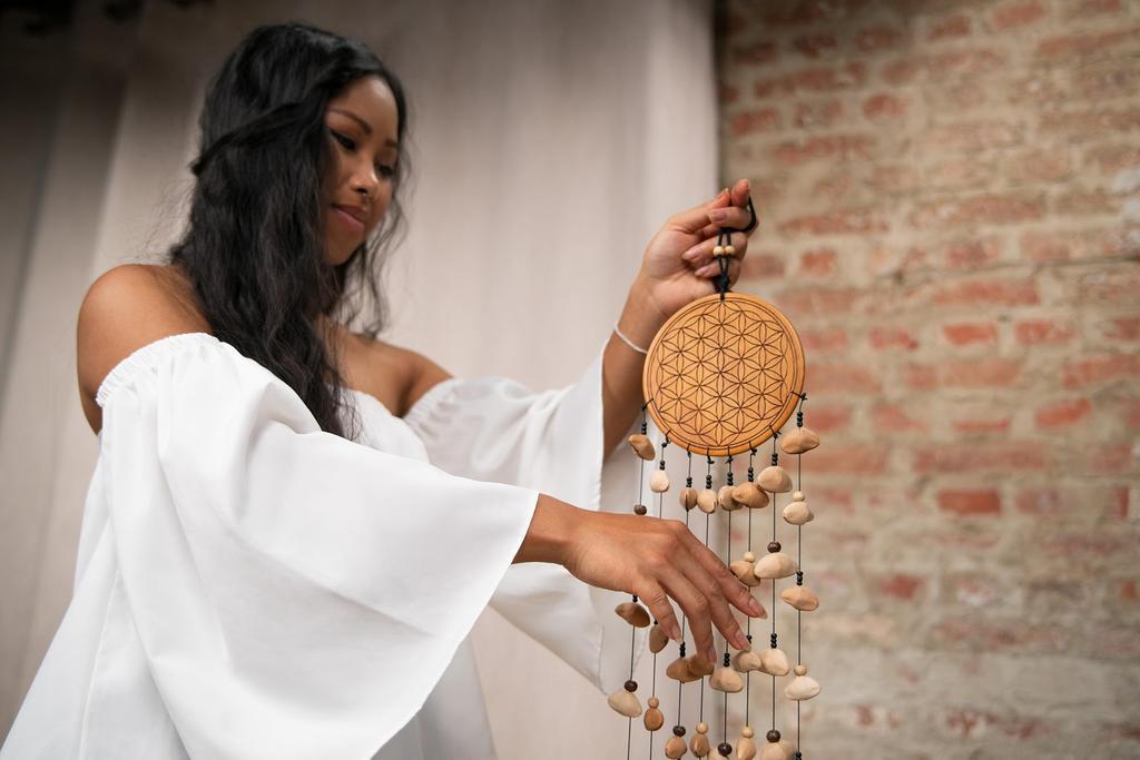 MEINL Sonic Energy Collection Flower of Life Kenari SKFOLM Chime, 8-Cord, 13x60cm,