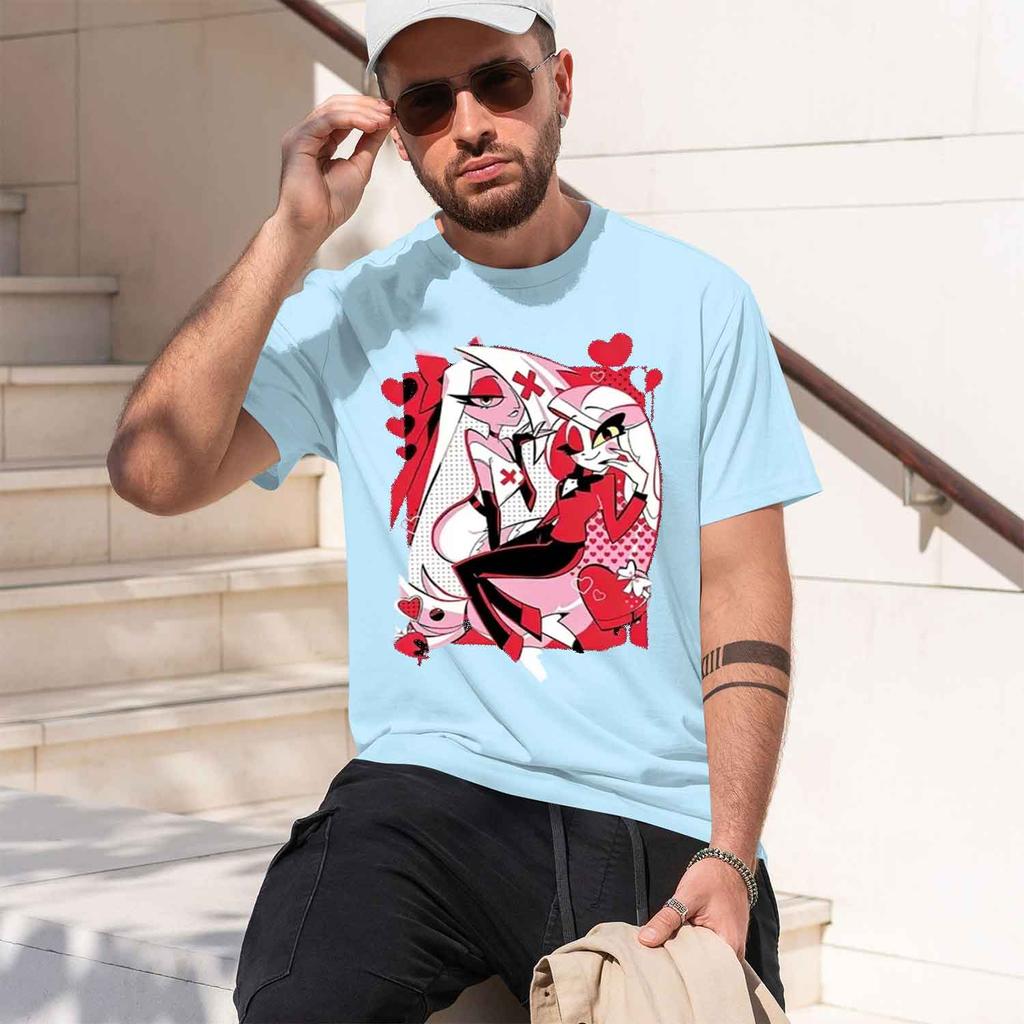 Anime Style Unisexs Tshirt He Themed Characters Valentines Day Gift For Him 2026 New Model Shortsleeve Crewneck Tshirt Classic