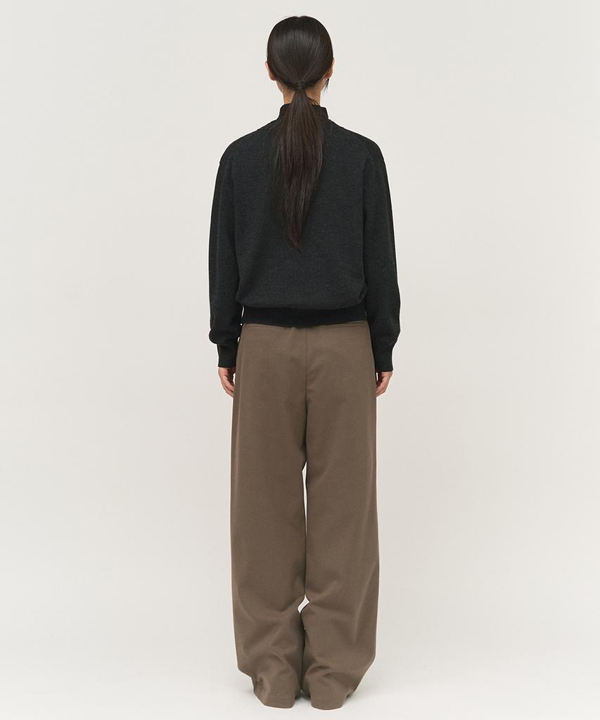 Rough Side White Label Cropped Knit Cardigan Ash Black
