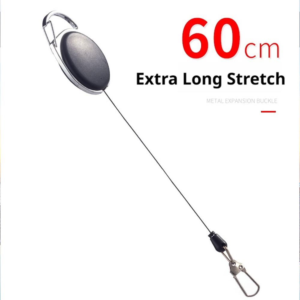 4Pcs Retractable Key Chain Reel Badge Holder Fly Fishing Zinger Retractor With Quick Release Spring Clip Fishing Accessories