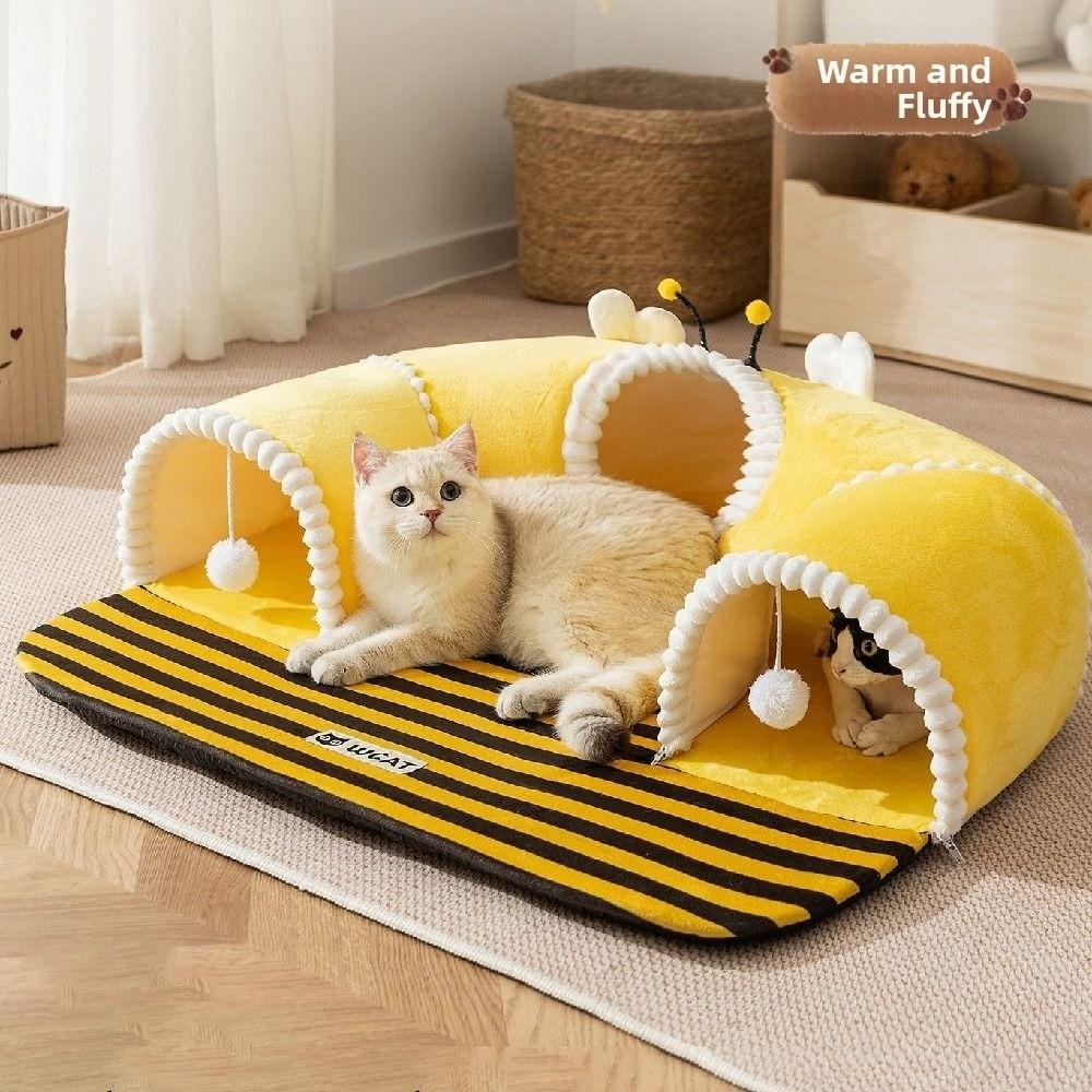 2in1 Cat Tunnel Toy Creative Cat Bed Universal Kitten Play Tube  Four Seasons
