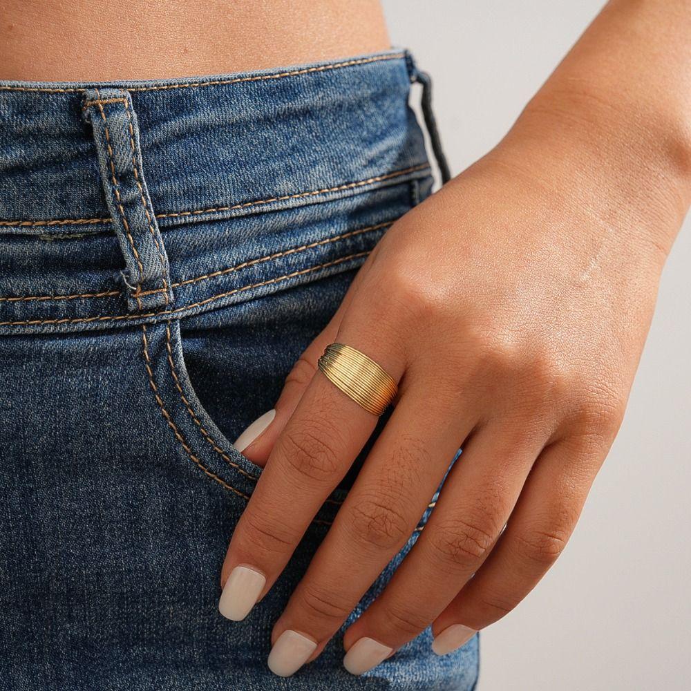 Finger Ring Exaggerated Bracelet Set Earrings Jewelry Set Multilayer Metal Wire Necklace  Women