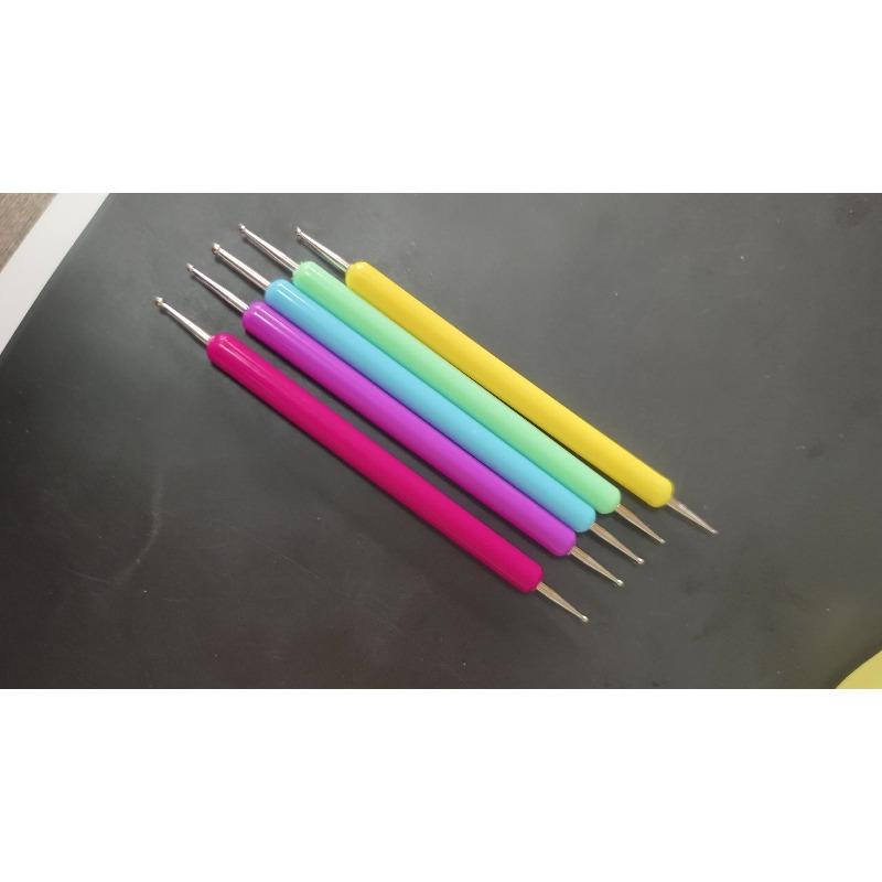 Uncharged Plastic Embossing Stylus Set - Ball Tip Clay Modeling Tools for Pottery, Drawing & Crafts - Pattern Tracing and Dotting Accessories