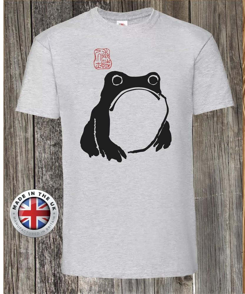 Сердитая лягушка футболка Лягушка Ходзи Японская гравюра на дереве серая футболка, унисекс приталенная 3XL