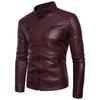 Cross2024 Autumn European & American Men's Stand Collar Motorcycle Leather Jacket