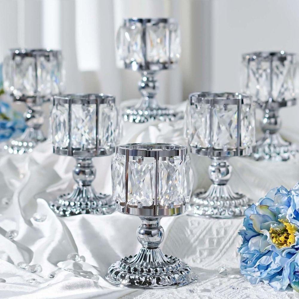 European Style Candlestick Cylinder Tealight Holder Ornaments Candle Cup  Wedding Party