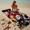 proof beach towel with a Demon Slayer characters1 pattern - soft,absorbent,quick-drying,machine washable - perfect for swimming,camping,bathing