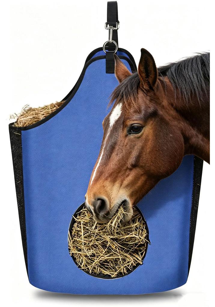 Adjustable Hay Feed Bag with Shoulder Strap for Goats, Horses, Donkeys, Alpacas, and Ostriches