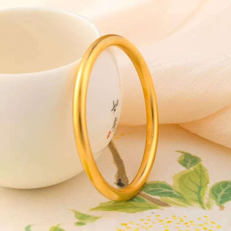 Gold-Plated Traditional Lotus Bangle for Women - High-End Simulated Gold Bracelet, Ideal for Weddings