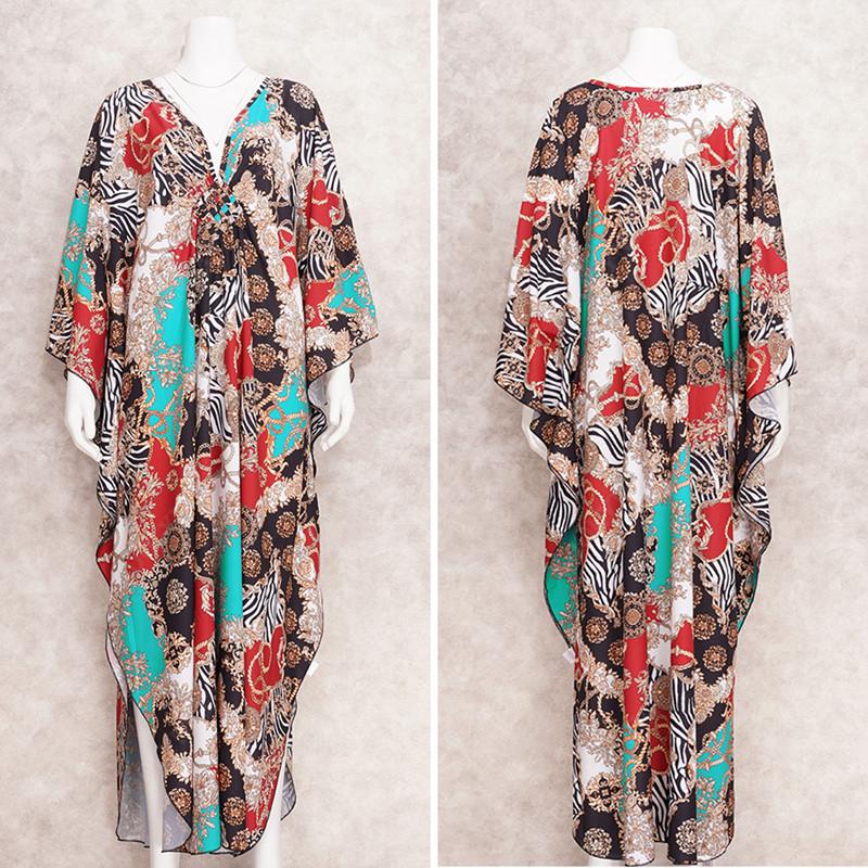2022 Print Cover-ups Sexy Hand Weaving Deep V-neck Summer Beach Dress Tunic Kaftan Women Beachwear Swimsuit Cover Up Robe De Plage Q1289