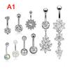 9 Stück/Set Sexy Hängende Bauchnabelringe Bauchnabelpiercing Kristall