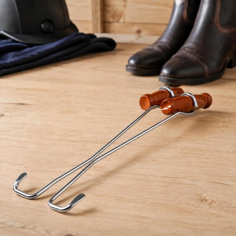 Stable Change Footwear Tool with Wooden Handle, Tall Footwear Removal Hook and Metal Frame for Daily Wear Use Daily