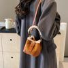 Autumn and Winter Women's Shoulder Bag Casual Retro Plush Bag Versatile Mini Portable Bucket Crossbody Bag KTY