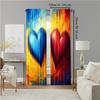 2 Pcs   Versatile Polyester Transparent Curtains for Home Decoration Still Life Love for Use In Bedrooms and Living Rooms
