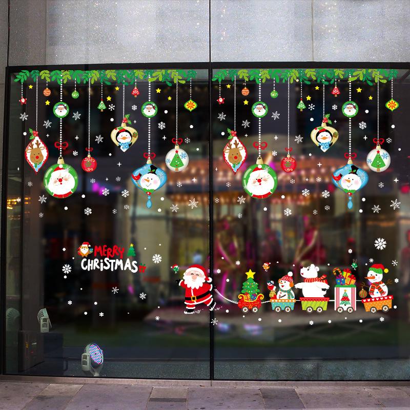 Christmas decorations Christmas crystal balls children's gifts window layout window stickers glass door stickers electrostatic stickers