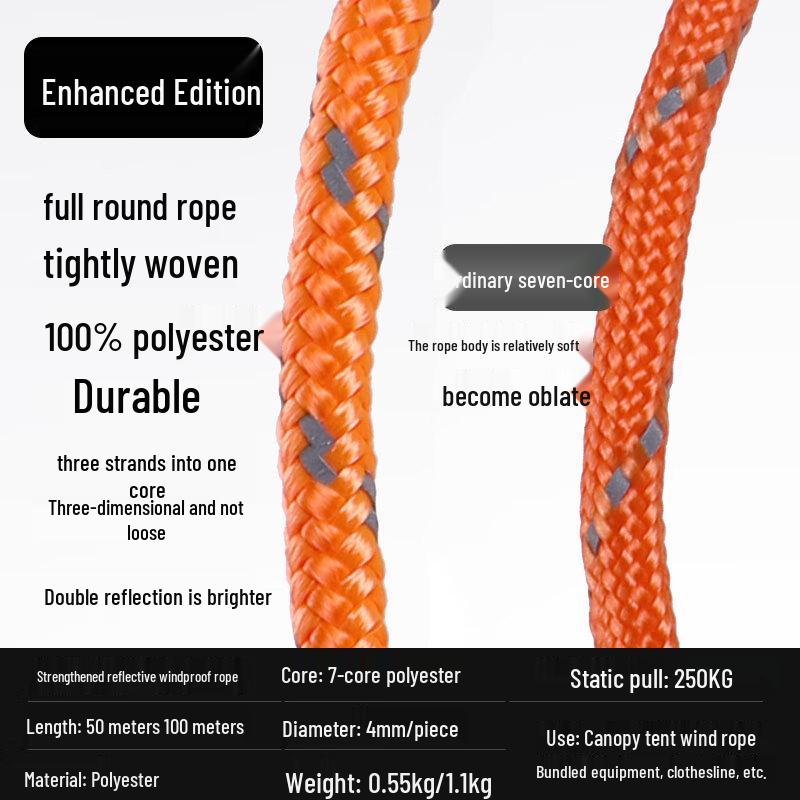 Outdoor Reflective Windproof Rope