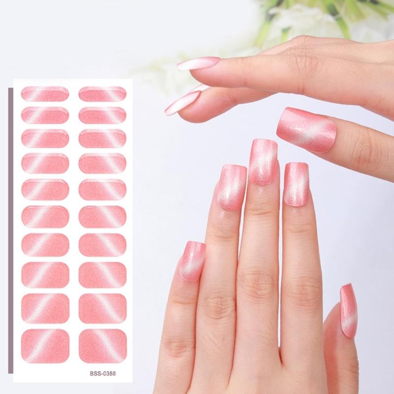 Semi Cured Gels Nails Stickers Nails Polish Strips Korean Style Gels Nails Strips Nails Art Decortions for Party