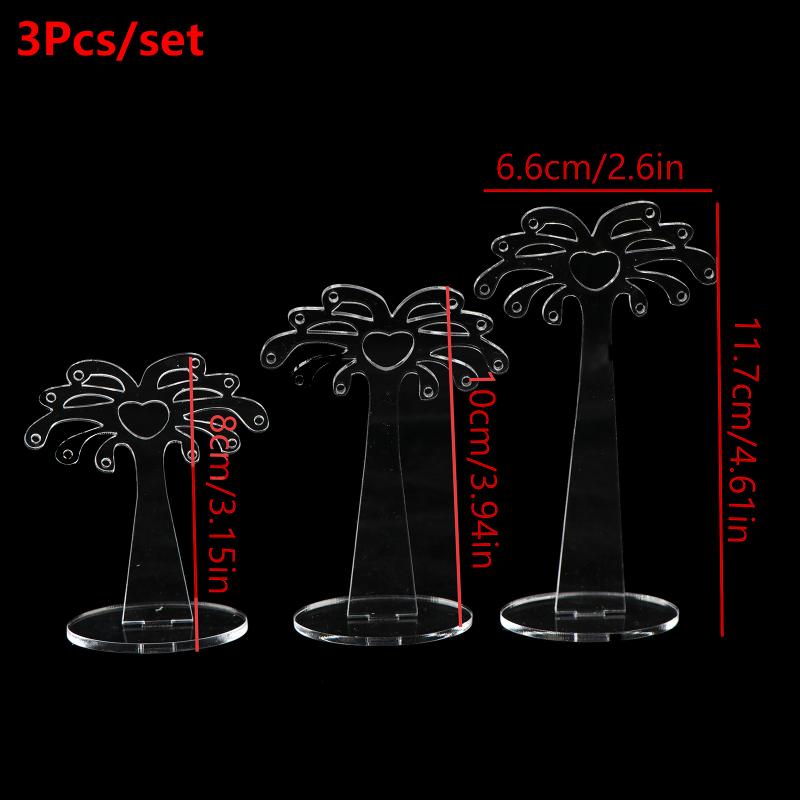 

3Pcs/Set Clear Acrylic Earring Display Stand Transparent Stud Dangle Earrings Display Rack A5
