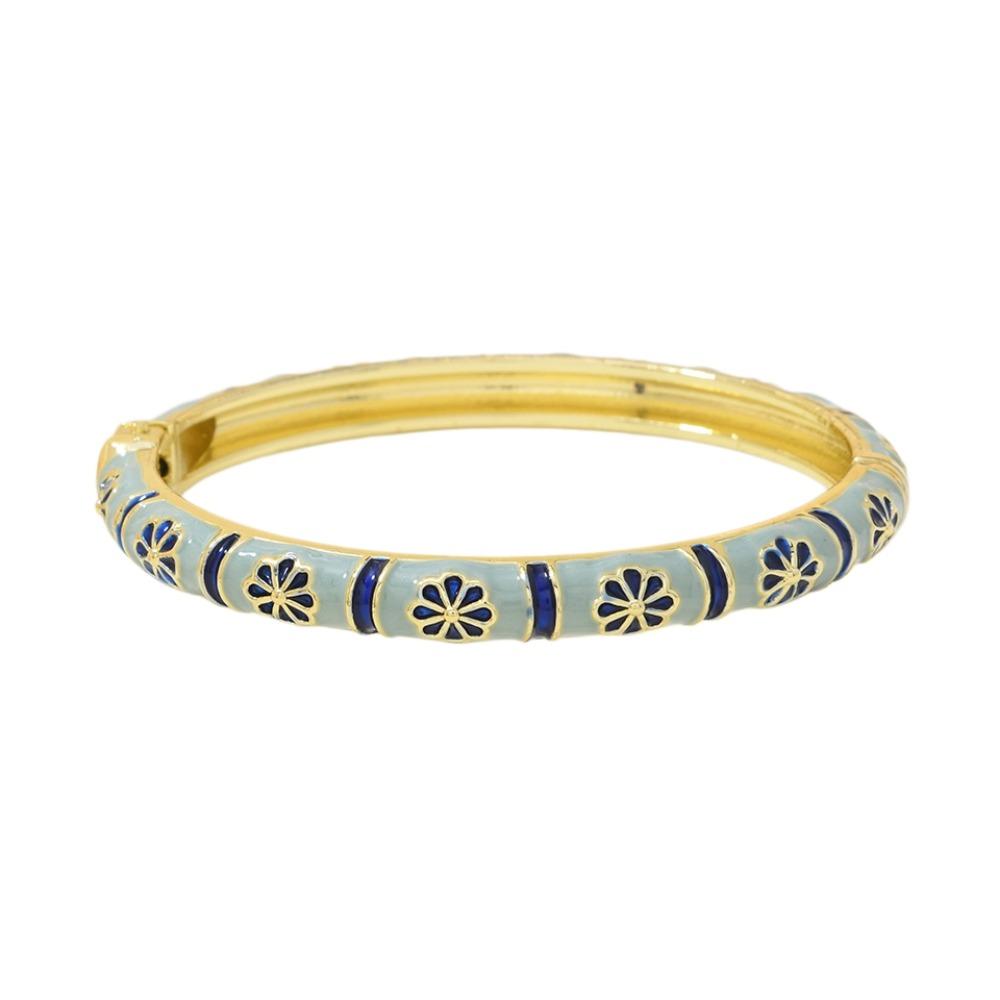 

Colorful Chinese Flower Bangle Enamel Floral Women s Hand Bracelet Vintage Cloisonne Bangle Ladies синий