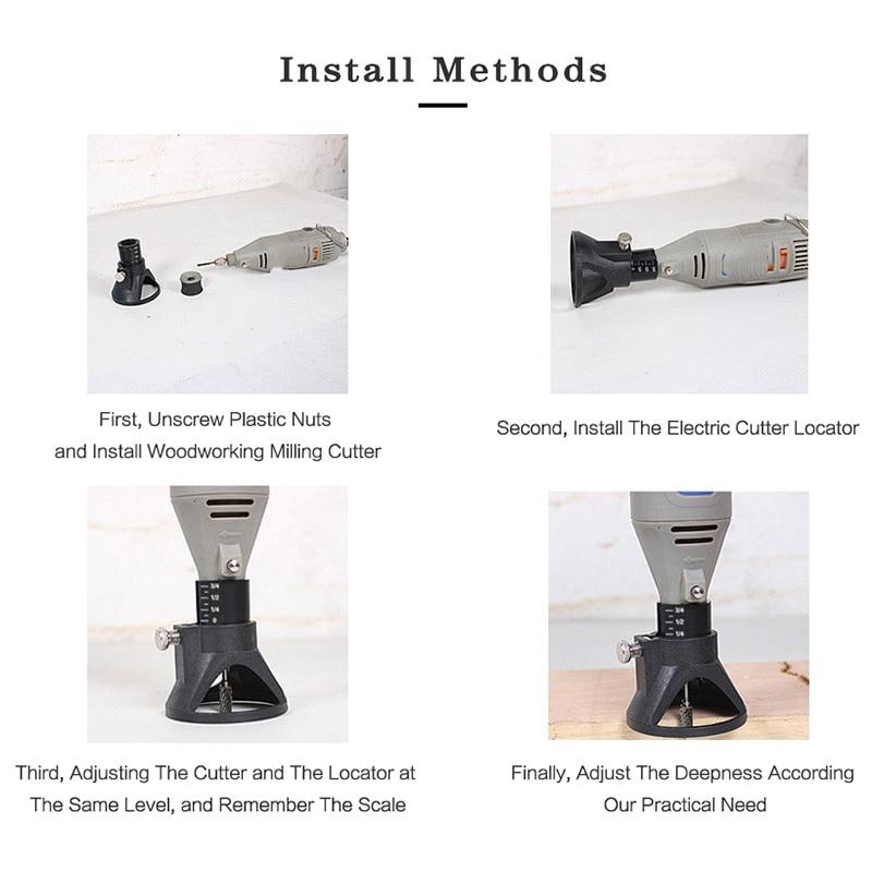 Döner Aletler Özel Koltuk Özel Konum Belirleyici Boynuz Sabit Taban 7 ADET HSS Ahşap Freze Kesici Seti Tungfull Dremel Aksesuarları