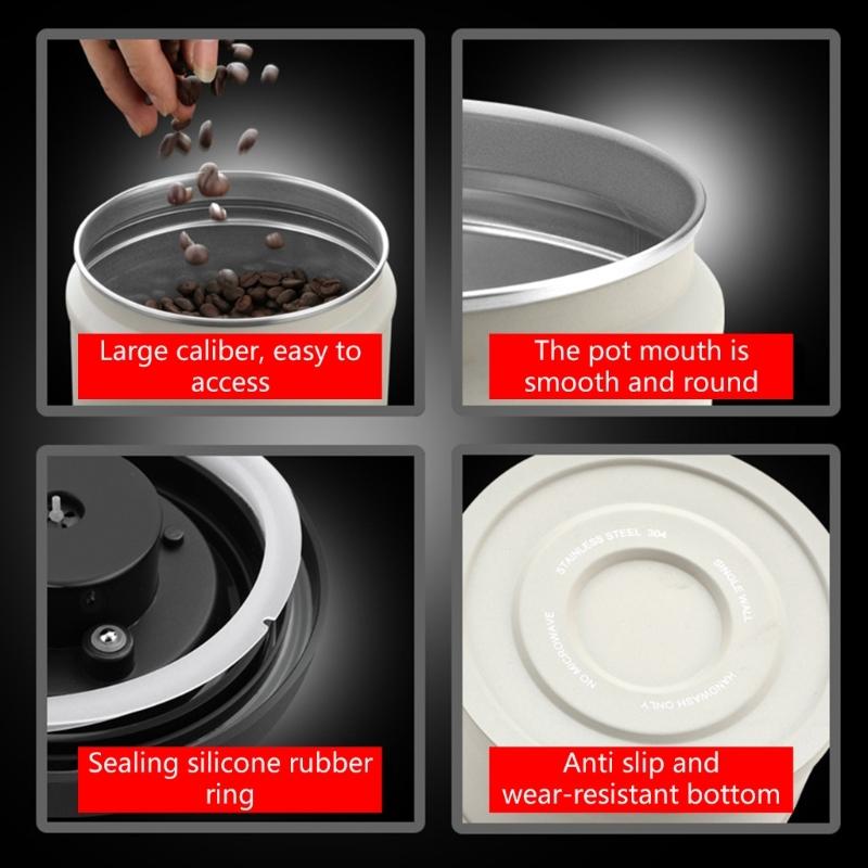 Stainless Steel Airtight Coffee Bean Container for Grounds Tea Sugar Nut Beans