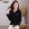 Woodpecker Women's V-Neck Long-Sleeve Casual Top