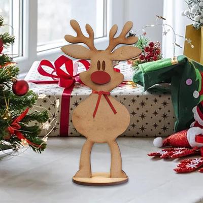 Weihnachts-Rentier-Dekor Stehende Tischdekoration Rustikal Holz