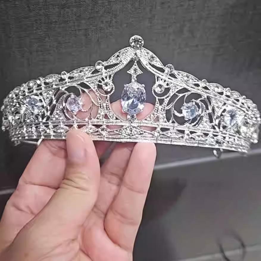 Bridal Crown Headdress Rhinestone Crown Wedding Veil Diamond Clothing Eighteen Year Old Adult Ceremony Birthday Princess Hair Accessories