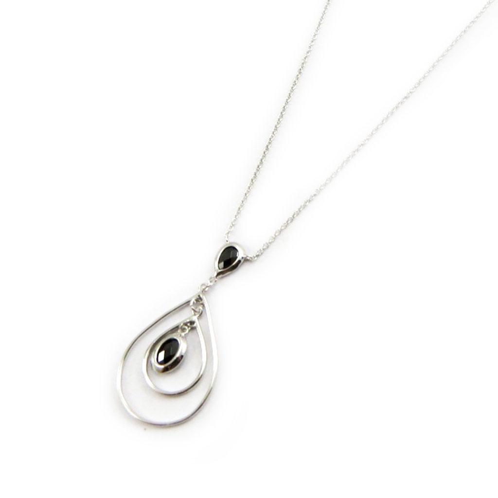 Les Trésors De Lily [L7428] - Silver Necklace 'Sissi' Black Silver (rhodium Plated) - 35x18 Mm