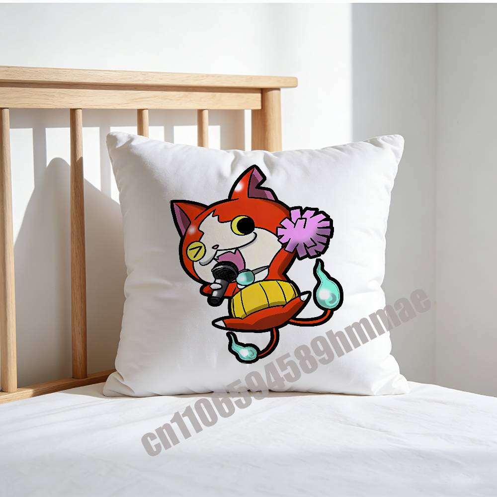 For Cute Cartoon J-Jibanyan Throw Pillow Case Sham 45X45Cm 40X40Cm Square Car Pillowcase Pad Cushion Cover