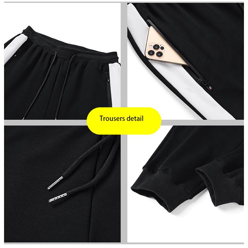 Pánské podzimní mikiny Soupravy Mikina s kapucí O Neck + Cardigan Mikiny+Dlouhé kalhoty Sady 3 ks Pánské tepláky Sportovní oblečení