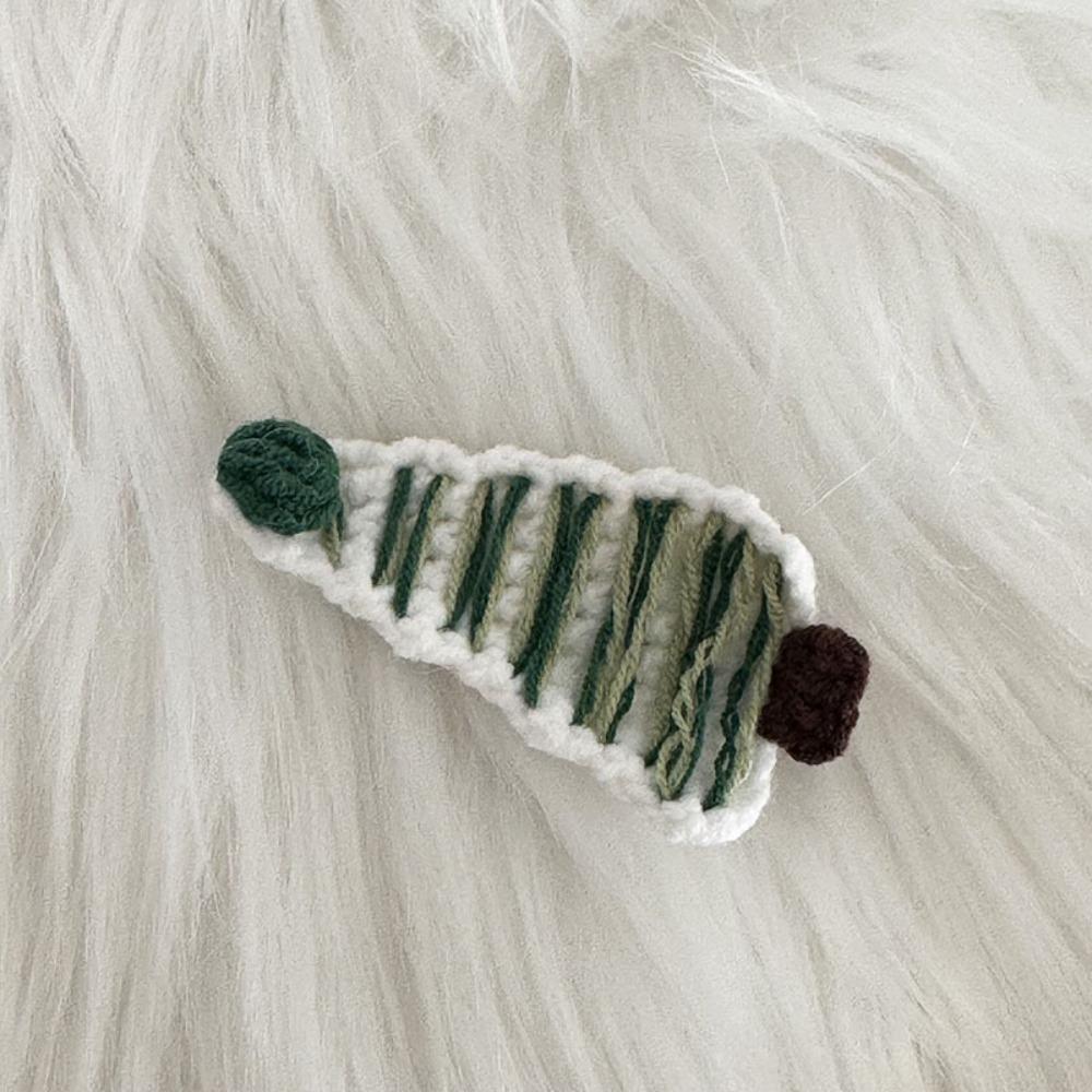 Soft Christmas Hair Clip Woolen Yarn Christmas Tree Hairpin Knitted Xmas Barrettes Christmas