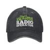 Amateur Ham Radio Operator Grunge Baseball Cap Vintage Distressed Denim Washed Funny Snapback Cap Unisex Women Outdoor Workouts Hat