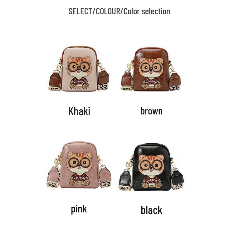 2025 Hello Kitty Women's Cute Cartoon Bear Multi-Layer Crossbody Phone Bag