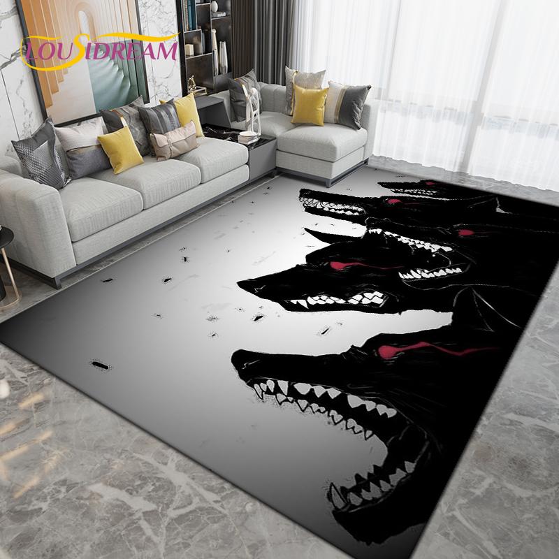 Wolf Wolf Spirit Series Area Rug Large,Carpet Rug for Living Room Bedroom Sofa,Kitchen Bathroom Doormat Non-slip Floor Mat Gift