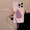 Cute Eggplant Bracelet Suitable for Apple 17 Mobile Phone Case 15promax Korean Style Iphone14 Three Dimensional 13 Silicone 16