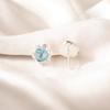 Sky Blue Topaz Gemstone Earrings 925 Fine Silver Handmade Jewelry Wedding Studs EE-159-11